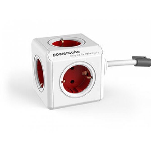 Allocacoc PowerCube Extended Rood 3m kabel