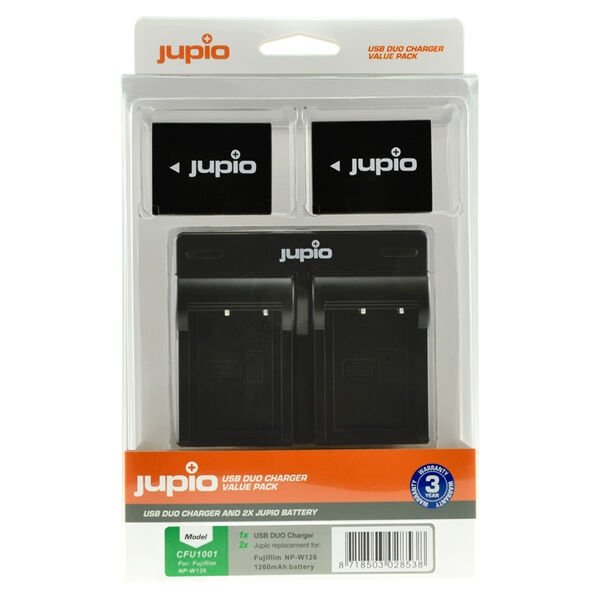 Jupio Value Pack: 2x Battery NP-W126S + USB Dual Charger