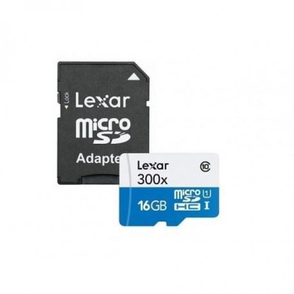 Lexar microSDHC 16GB 300x met adapter