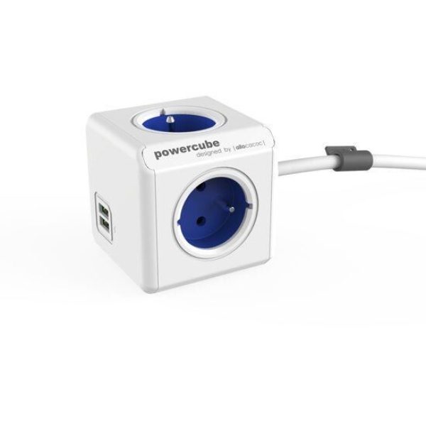 Allocacoc PowerCube Extended USB Blauw 1