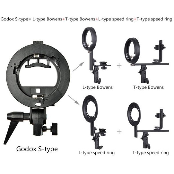Godox Adapter S-type Beugel Bowens vatting