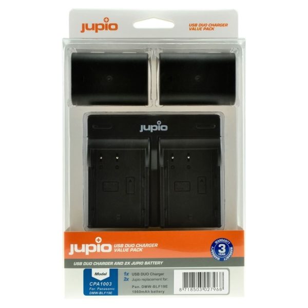 Jupio Value Pack: 2x Battery DMW-BLF19E 1860mAh + USB Dual Charger