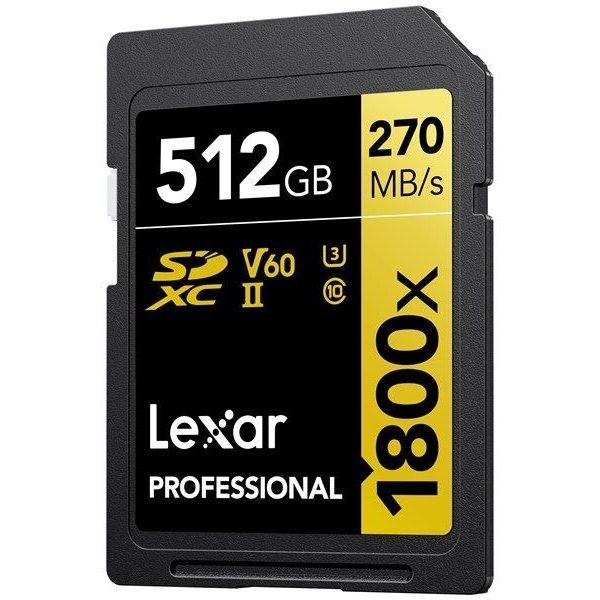 Lexar SDXC Professional 512GB BL 1800x UHS-II V60 gold