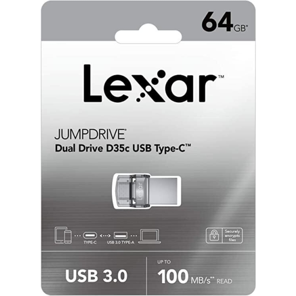Lexar USB Stick 64 GB Dual Type-C en Type-A USB 3.0