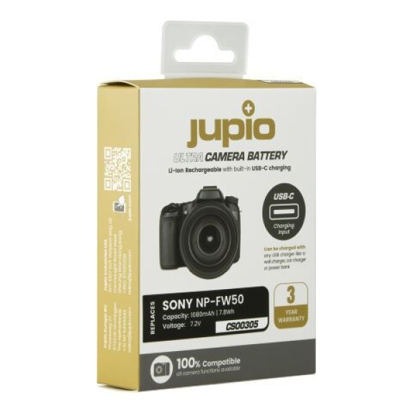 Jupio NP-FW50 ULTRA C 1080mAh (USB-C input