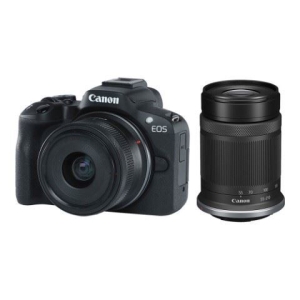 Canon systeemcamera EOS R50 ZWART + RF-S Standaardlens 18 - 45 mm IS STM + RF-S Telelens 55 - 210 mm F/ 5 - 7.1 IS STM - kit