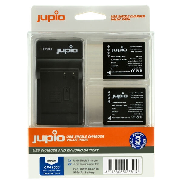 Jupio Accu Value Pack: 2x Battery DMW-BLG10 + USB Single Charger