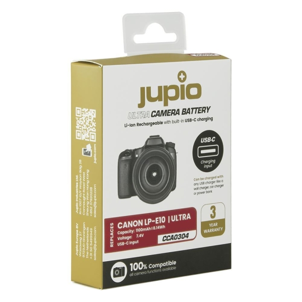 Jupio Accu LP-E10 *ULTRA C* (USB-C input) 1100mAh