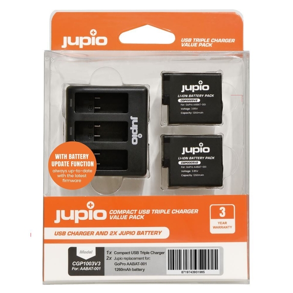 Jupio Value Pack: 2x Battery GoPro HERO5/6/7