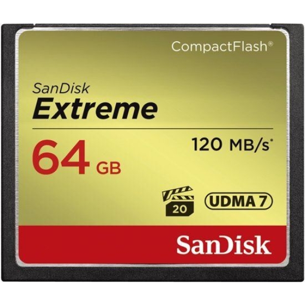 SanDisk CF Extreme 64GB 120MB/sec 85 MB write UDMA 7